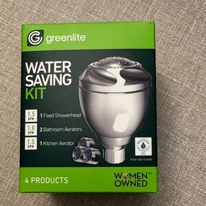 Greenlite Shower Head/Water Saving Kit/NIB